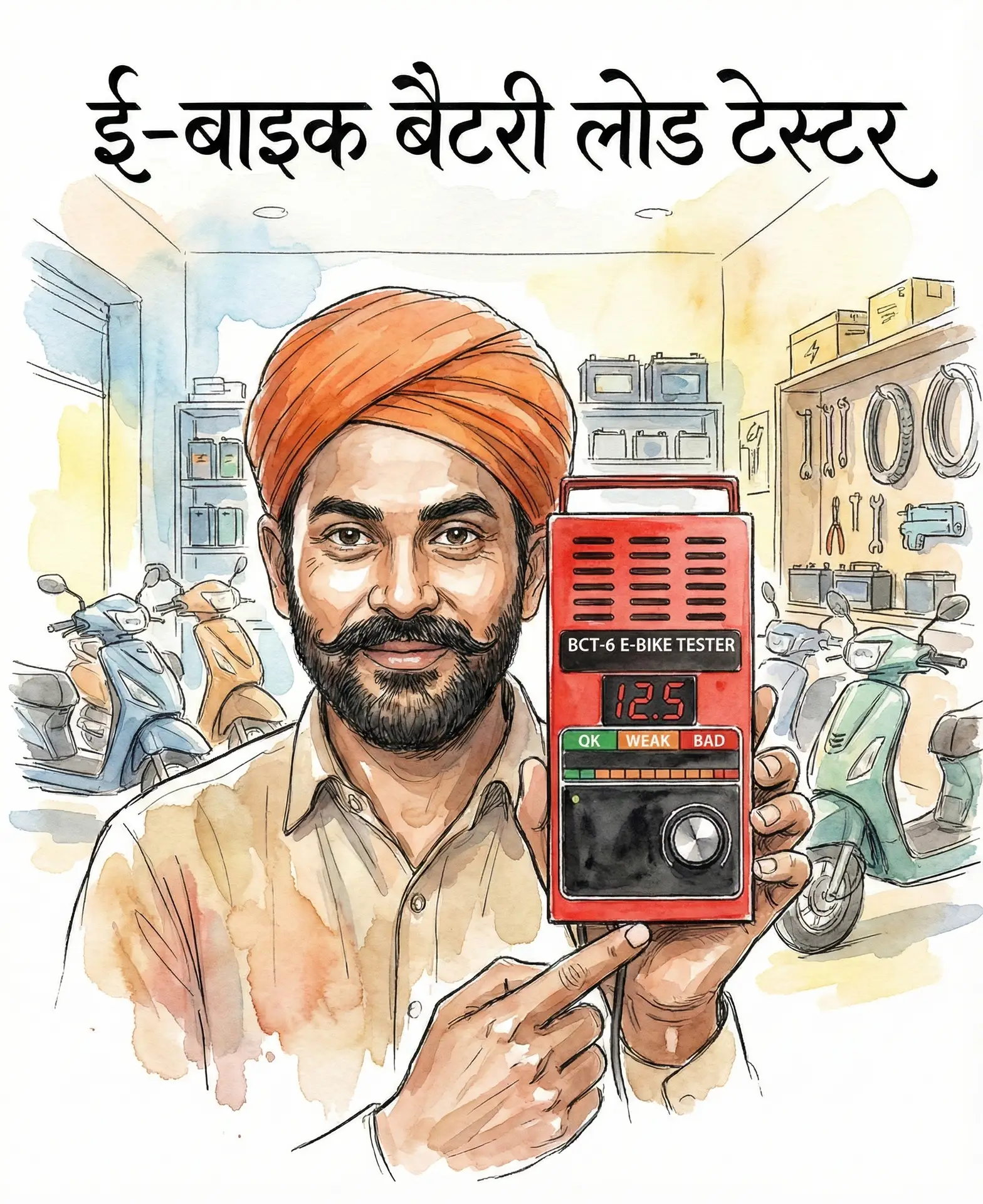 ई-बाइक बैटरी लोड टेस्टर (60A) — BCT–6